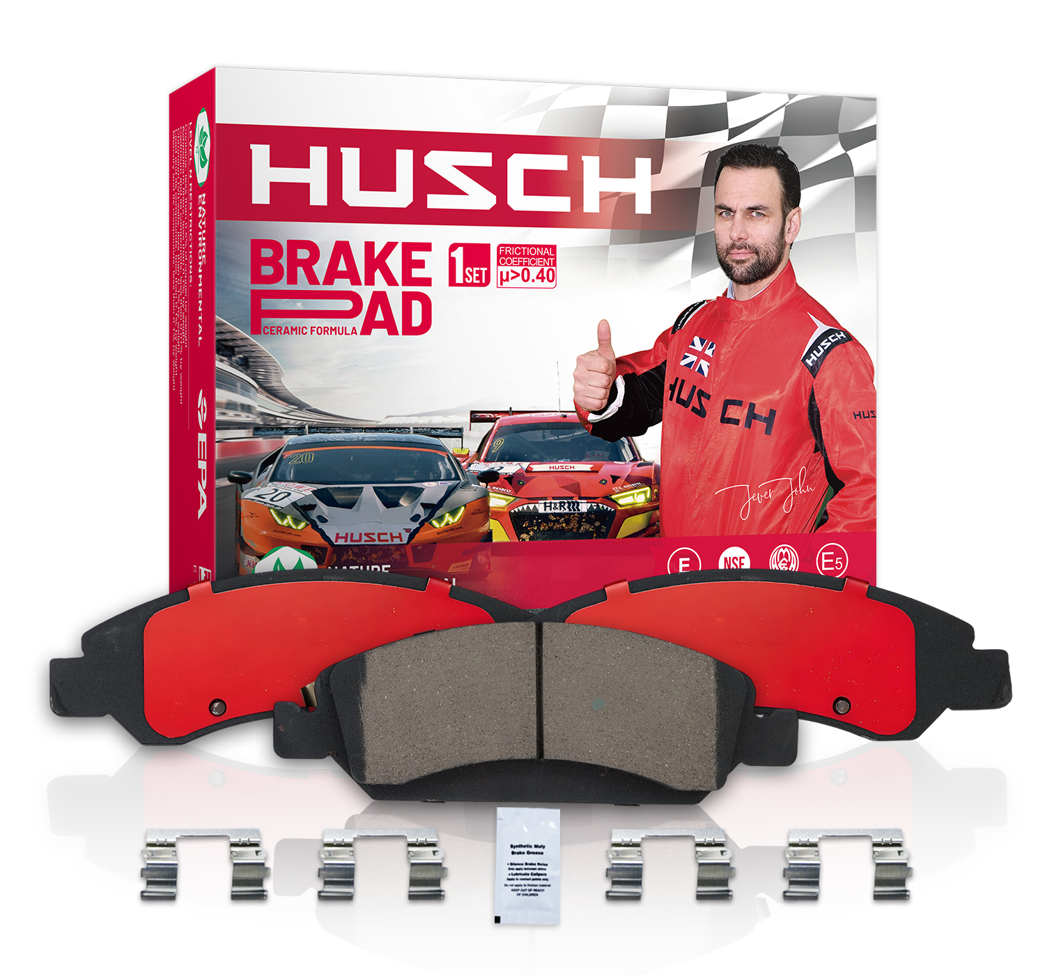 HUSCH D1363 Front Ceramic Brake Pads Kit Fit For Cadillac Escalade 2011-2020, For Escalade EXT 2008-2013, For XTS 2013-2019, For Chevrolet Avalanche 2008-2013, For Express 1500 2009-2014